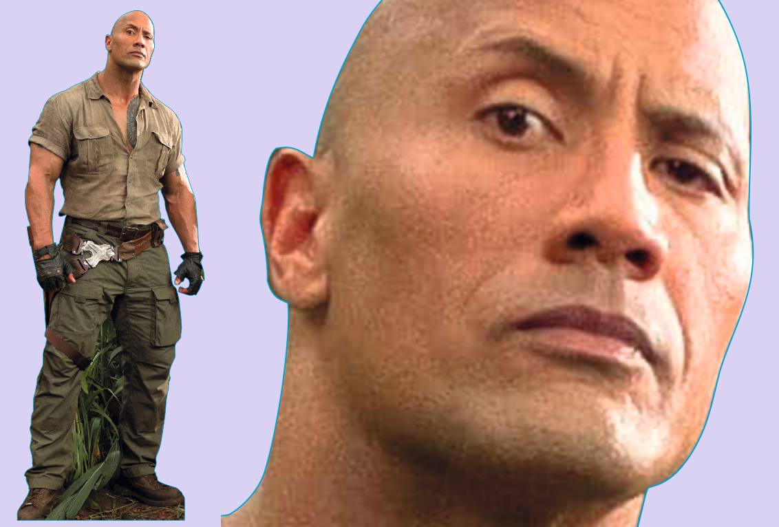 32M Шаблон ростовая фигура Дуэйн Скала Джонсон  - print100.ru