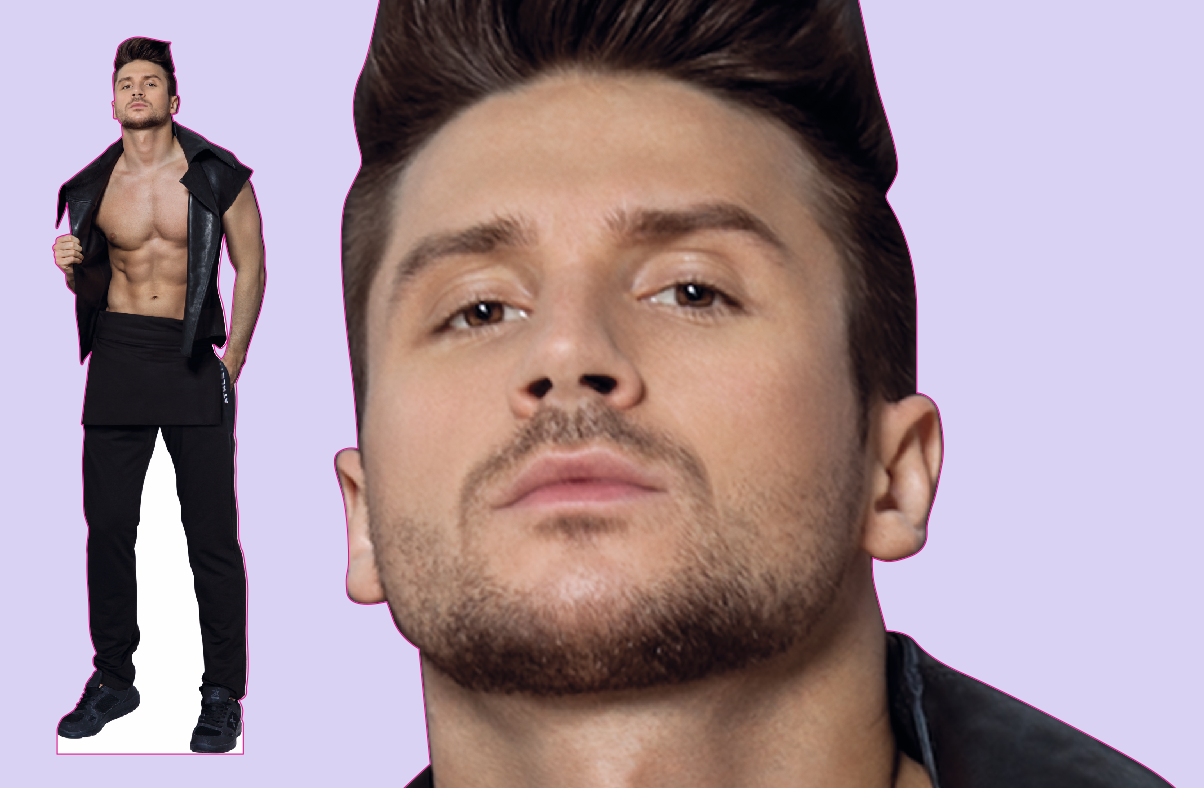 Шаблон ростовая фигура Сергей Лазарев  - print100.ru