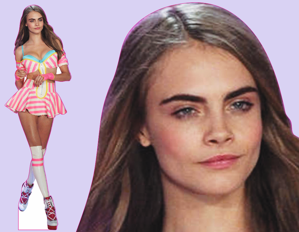 Шаблон ростовая фигура Кара Делевиль  - print100.ru