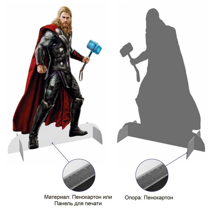 Ростовая фигура из пенокартона (панель для печати) - Стандарт - print100.ru