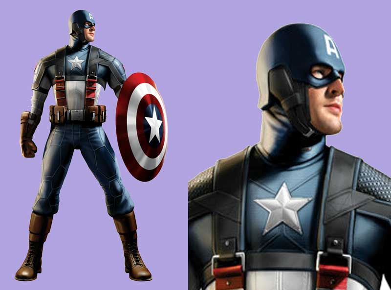 Шаблон ростовая фигура Капитан Америка 3 - print100.ru