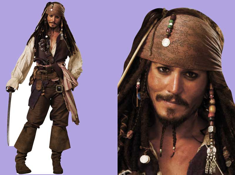 Шаблон ростовая фигура Джек Воробей - print100.ru