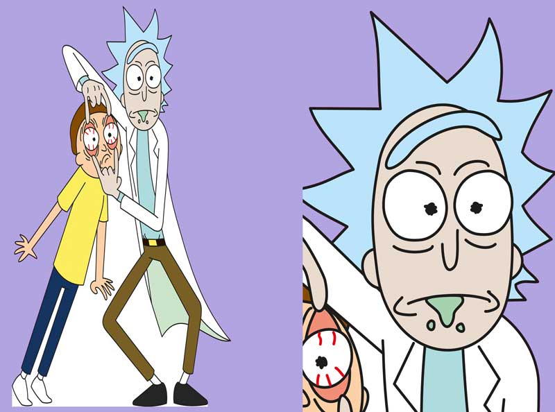 Шаблон ростовая фигура Рик и Морти 3 - print100.ru