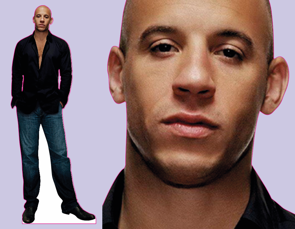 67M Шаблон ростовая фигура Вин Дизель - print100.ru