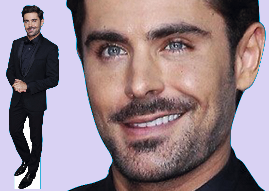 71M Шаблон ростовая фигура Зак Эфрон - print100.ru