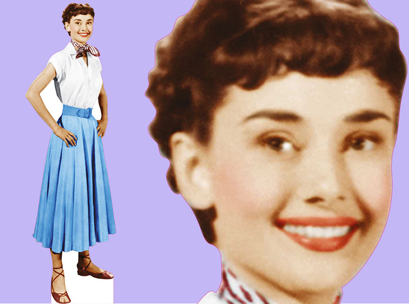 Шаблон ростовая фигура Одри - Римские каникулы - print100.ru