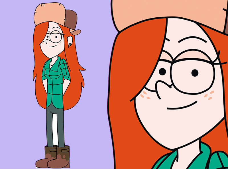 Шаблон ростовая фигура Вэнди (Гравити Фолз) - print100.ru