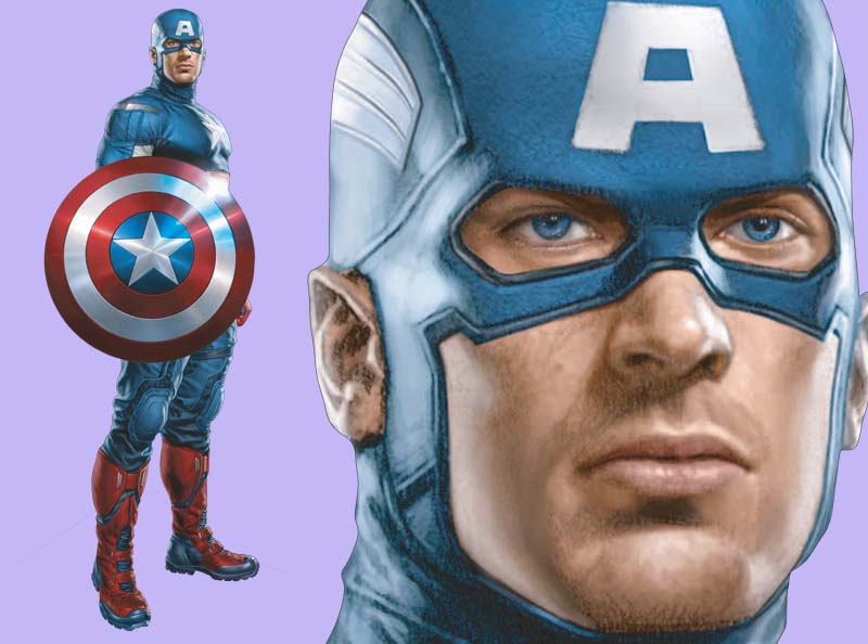 Шаблон ростовая фигура Капитан Америка 4 - print100.ru