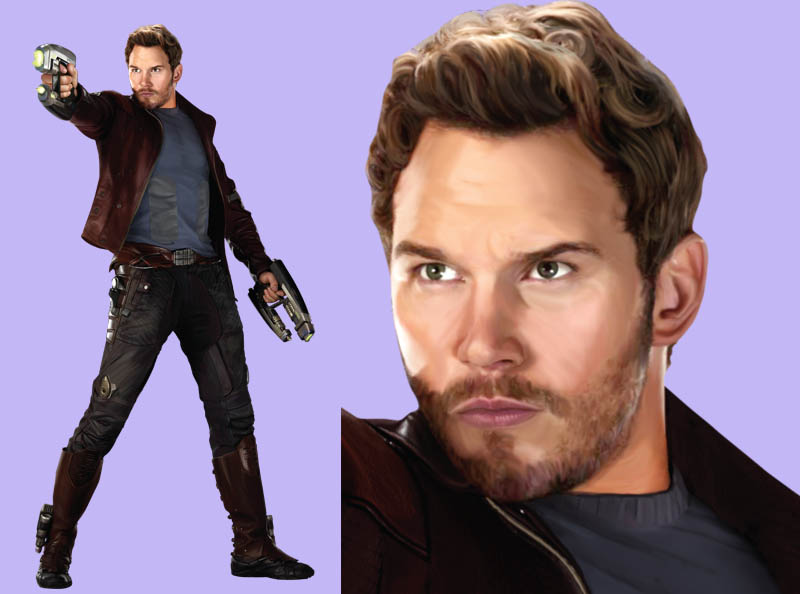 Шаблон ростовая фигура Звёздный Лорд - print100.ru