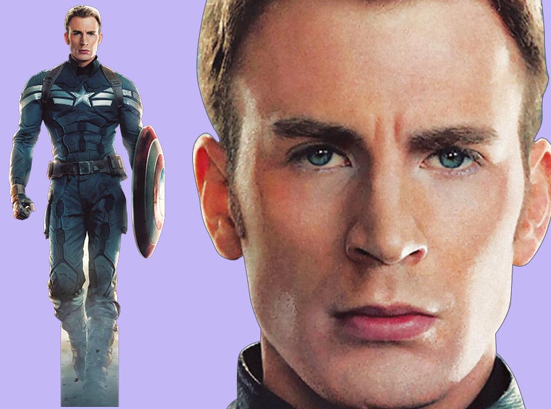 Шаблон ростовая фигура Капитан Америка - print100.ru