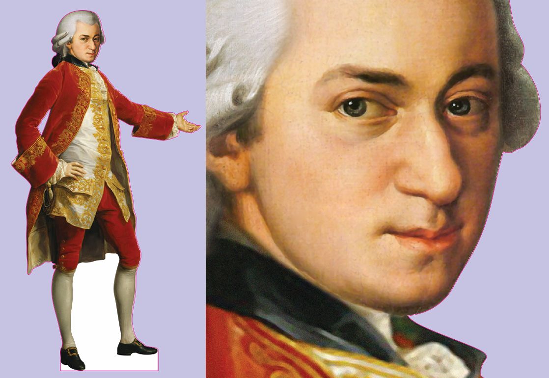 Шаблон ростовая фигура Вольфганг Амадей Моцарт - print100.ru