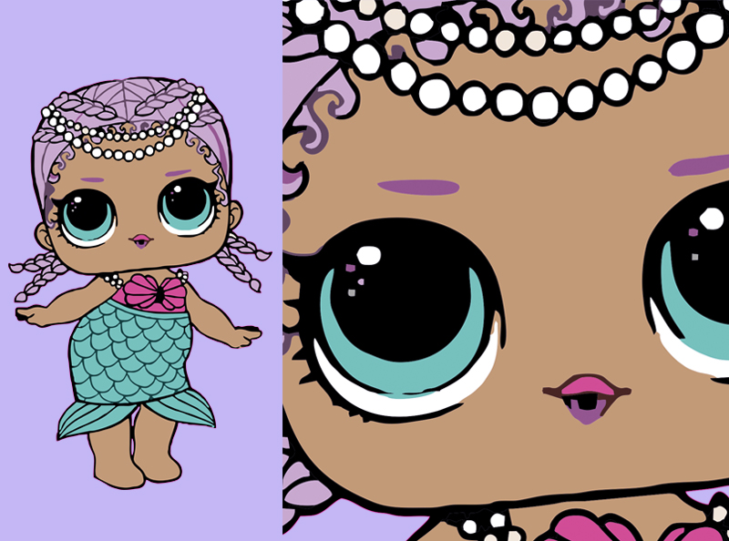 Шаблон ростовая фигура Кукла LOL 2 - print100.ru