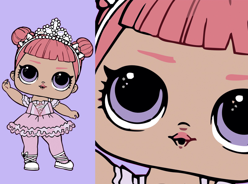 Шаблон ростовая фигура Кукла LOL 3 - print100.ru