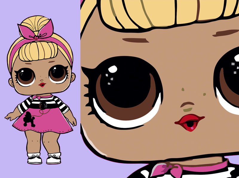 Шаблон ростовая фигура Кукла LOL 4 - print100.ru