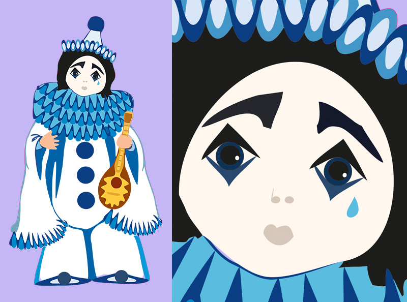 Шаблон ростовая фигура Пьеро - print100.ru