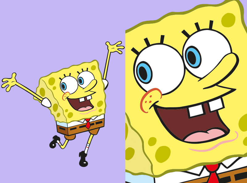 Шаблон ростовая фигура Спанч Боб - print100.ru