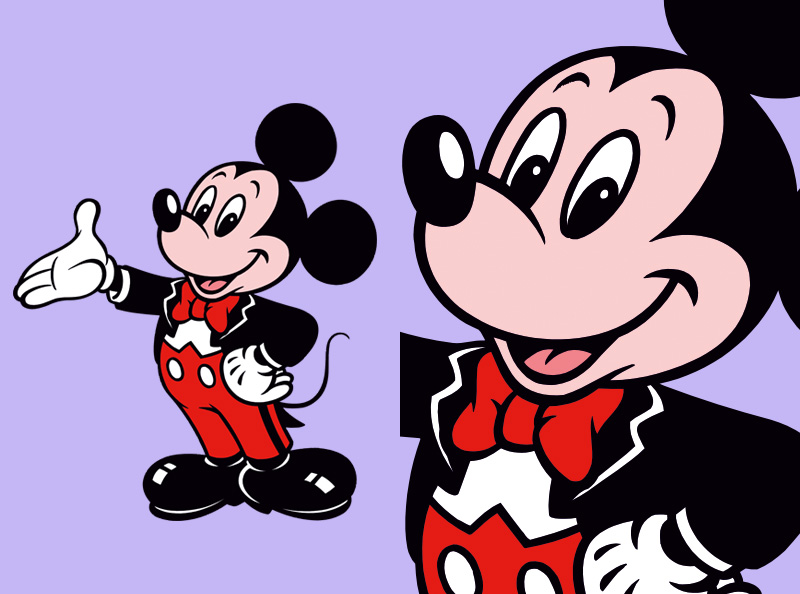 Шаблон ростовая фигура Микки Маус во фраке - print100.ru 