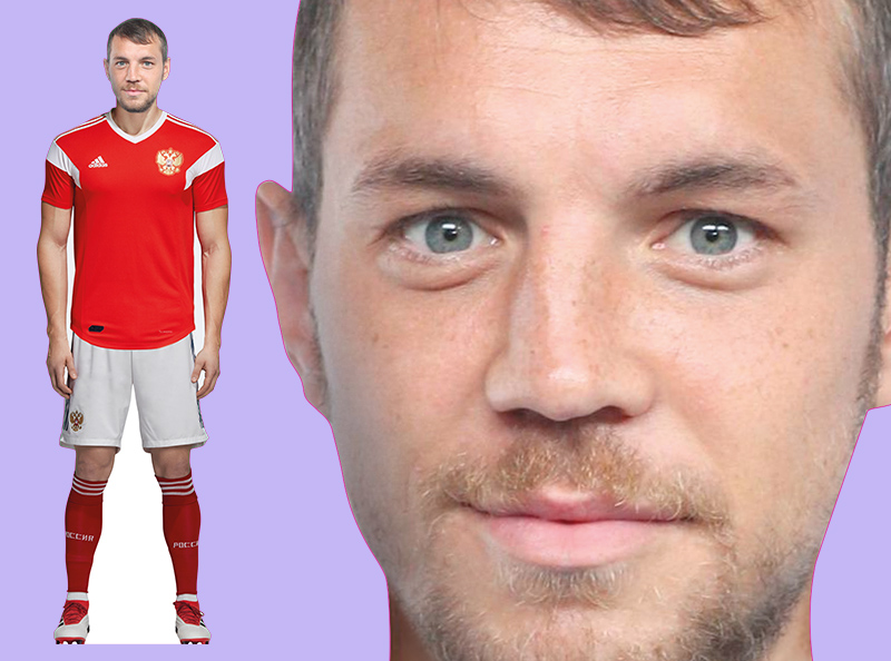 Шаблон ростовая фигура  Дзюба - print100.ru 