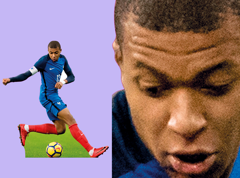 Шаблон ростовая фигура  Мбаппе 2 - print100.ru 