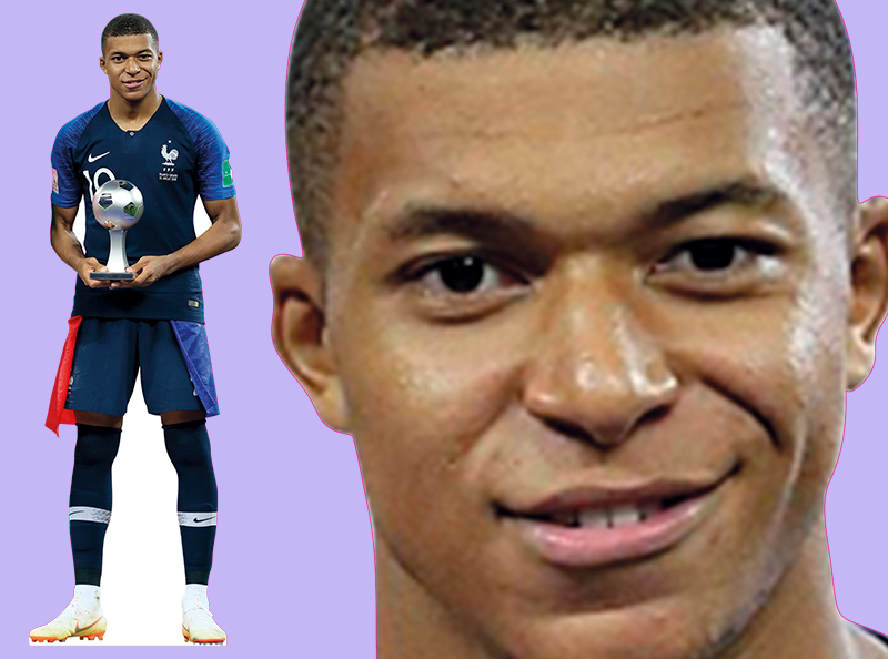 Шаблон ростовая фигура  Мбаппе - print100.ru 