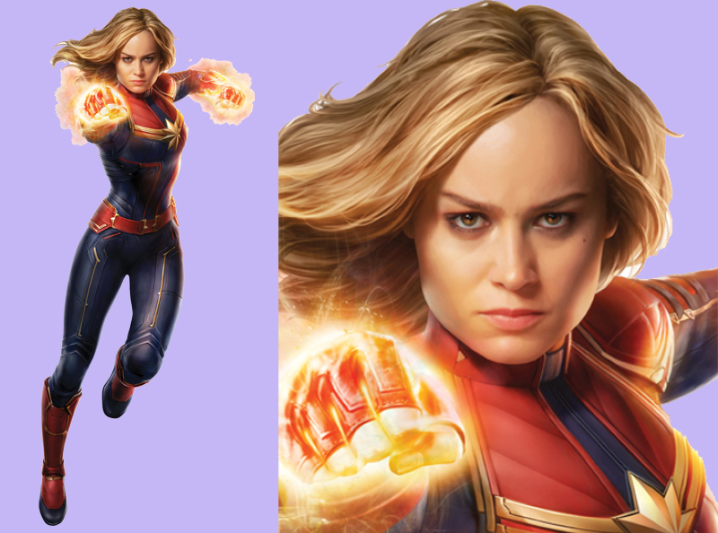 Шаблон ростовая фигура Капитан Марвел - print100.r