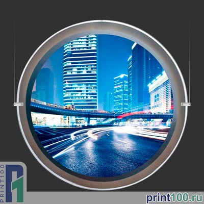 Световая панель Кристалайт круглая - print100.ru