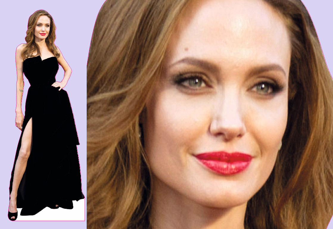 Шаблон ростовая фигура Анджелина Джоли - print100.ru