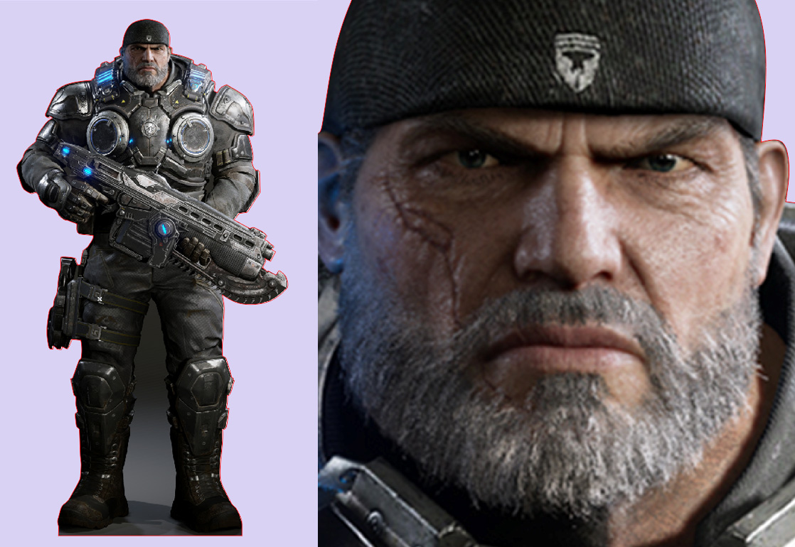 Шаблон ростовая фигура Маркус Gears of War - print100.ru