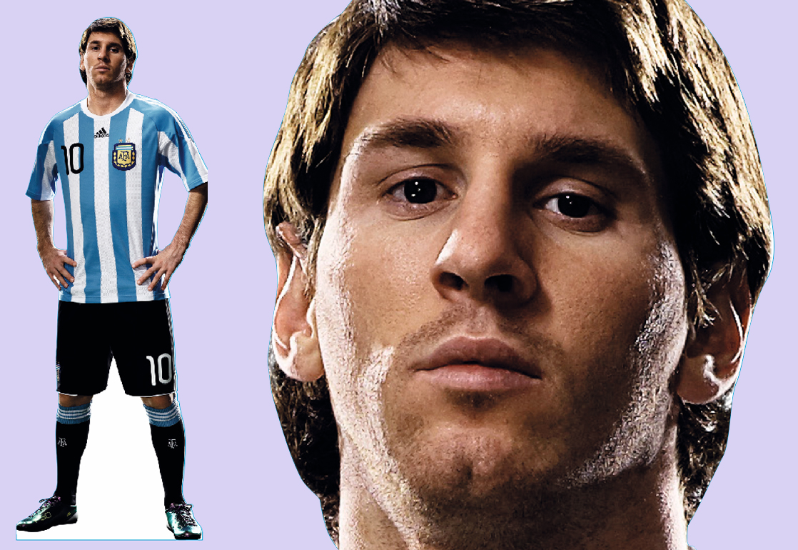 Шаблон ростовая фигура Месси Молодой - print100.ru