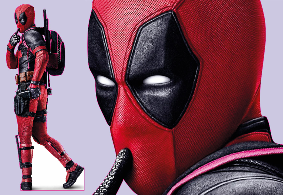 Шаблон ростовая фигура Дедпул- print100.ru